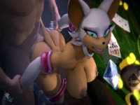 Rouge the bat's pussy got fucked by a pervert manga guy's dick